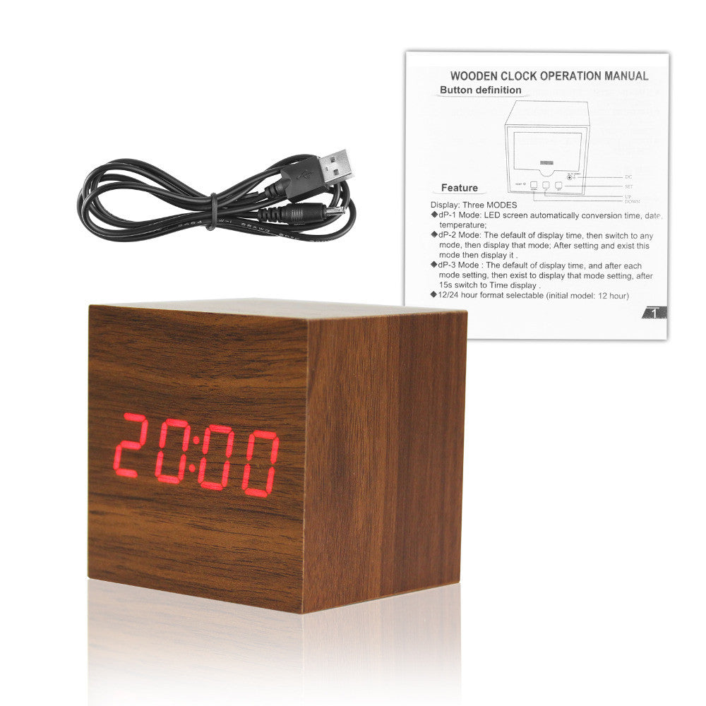 Modern Wooden Style Alarm Clock